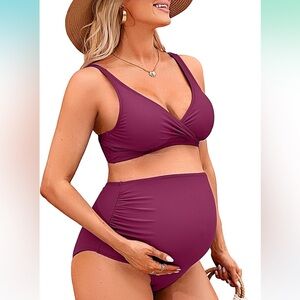 Maternity Bikini Set in Purple